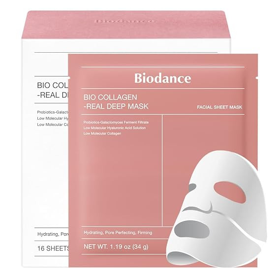 BIODANCE Bio-Collagen Real Deep Mask, Hydrating Overnight Hydrogel Mask, Pore Minimizing, Elastic... | Amazon (US)