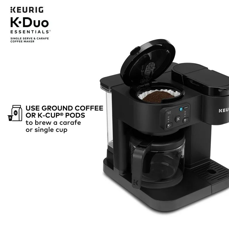 Keurig K-Duo Essentials, Hot & Iced Single-Serve K-Cup Pod Coffee Maker & Carafe, Black - Walmart... | Walmart (US)