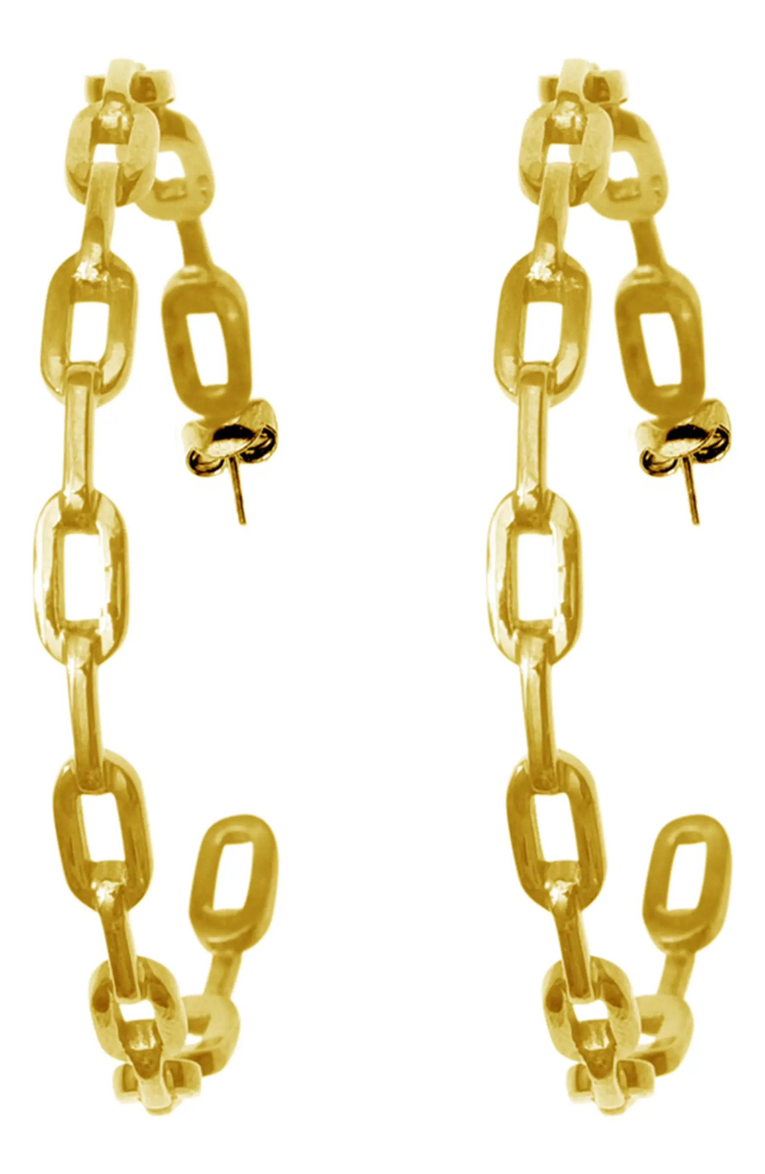 Adornia 14K Gold Plated Chain Link Hoop Earrings | Nordstromrack | Nordstrom Rack
