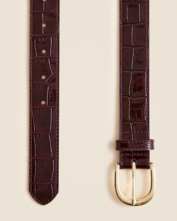 Classic belt in croc-embossed leather | J. Crew US