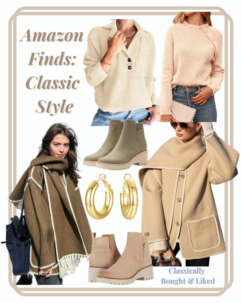 WEQULE Women's Scarf Jacket Embroidered Oversized Crewneck Button Down Wool Blend Coat with Pocke... | Amazon (US)