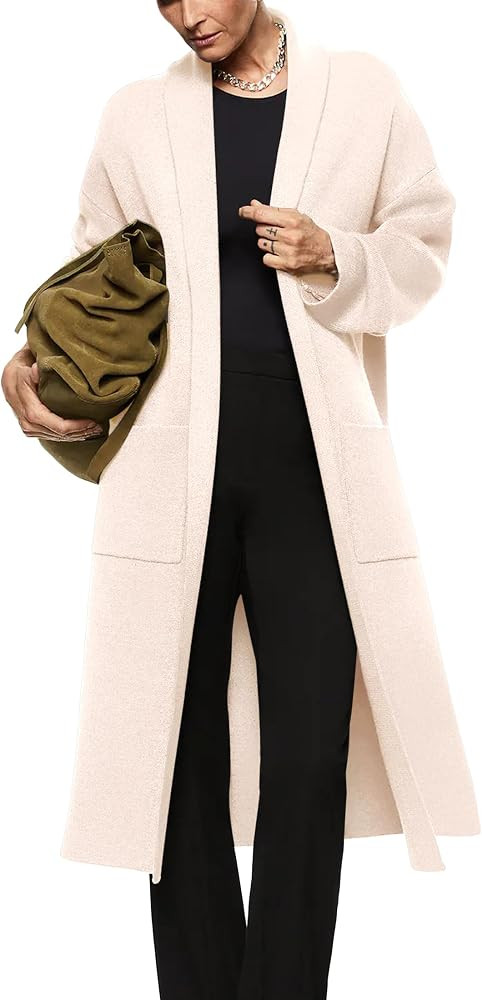 Saodimallsu Womens Long Cardigan Sweaters Oversized Open Front Chunky Coat | Amazon (US)
