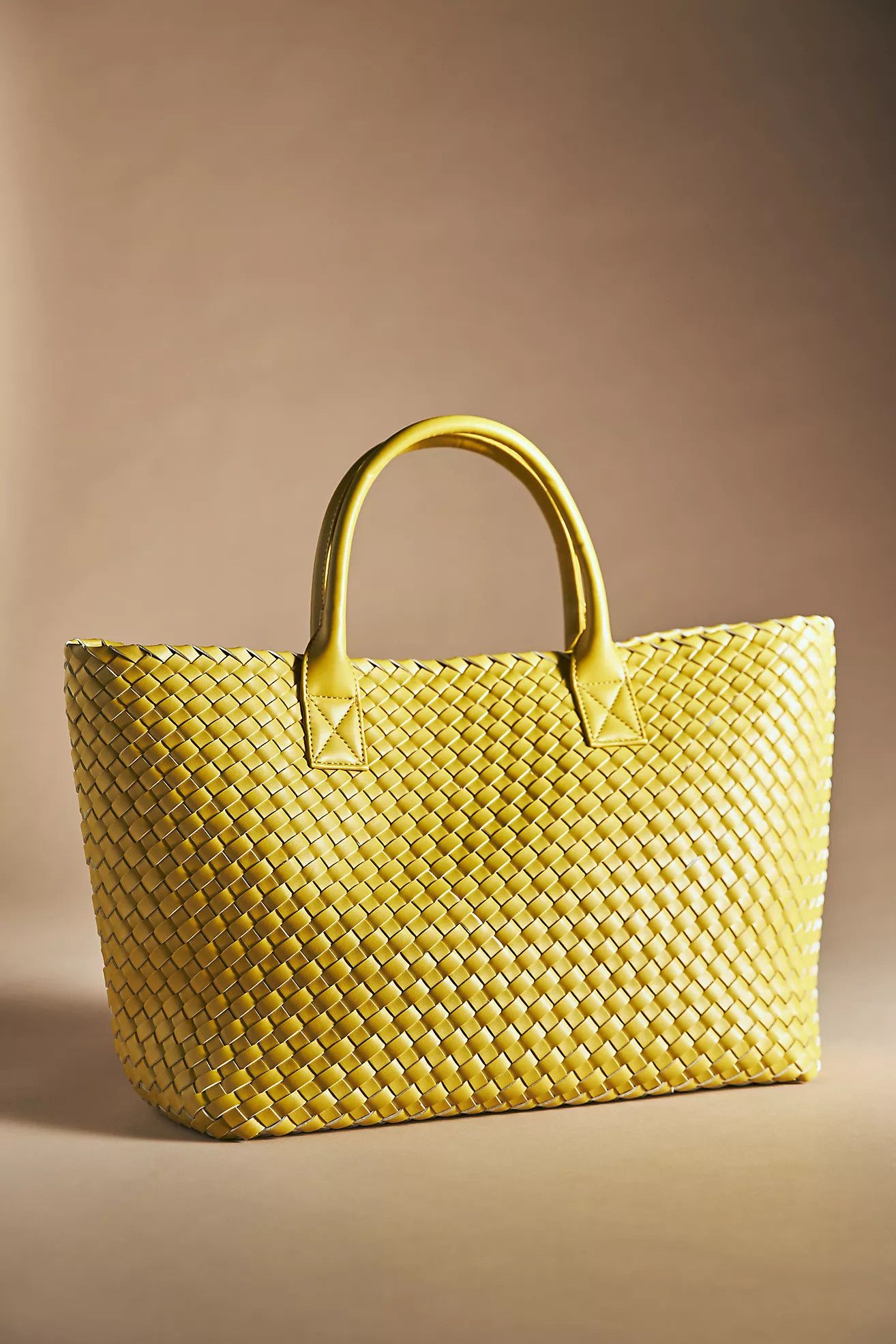 Woven Faux Leather Tote | Anthropologie (US)