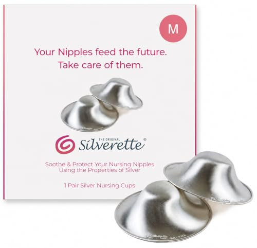 Silverette® The Original Silver Nursing Cups, Nipple Covers for Breastfeeding Essentials, Pure 925 Silver Nipple Shields for Breastfeeding Newborn, Lightweight Nursing Cups, XL Size | Amazon (US)