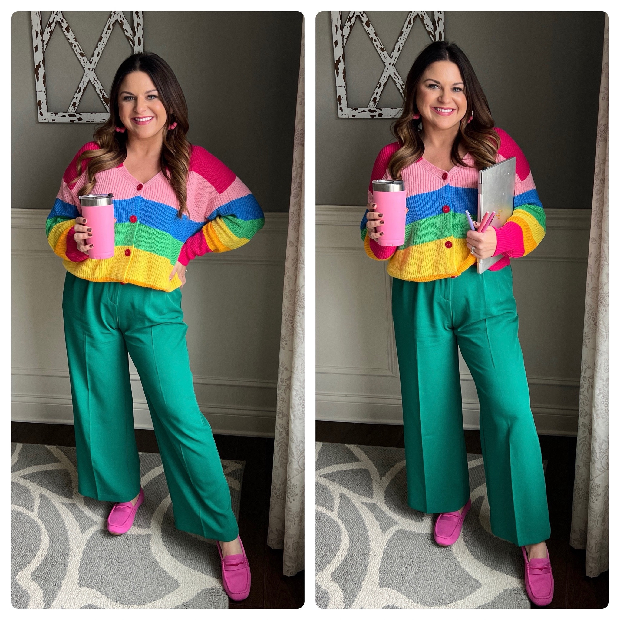 teacher  classroom style  teacher outfit  teacher style  teacher  work style  workwear   business casual  office outfit   teacher ootd  teacherfit ootd   trendteacher  teacher outfits  teacher ootd   teacher outfit ideas  rainbow sweater  colorful OOTD 

#LTKstyletip #LTKSpringSale #LTKworkwear