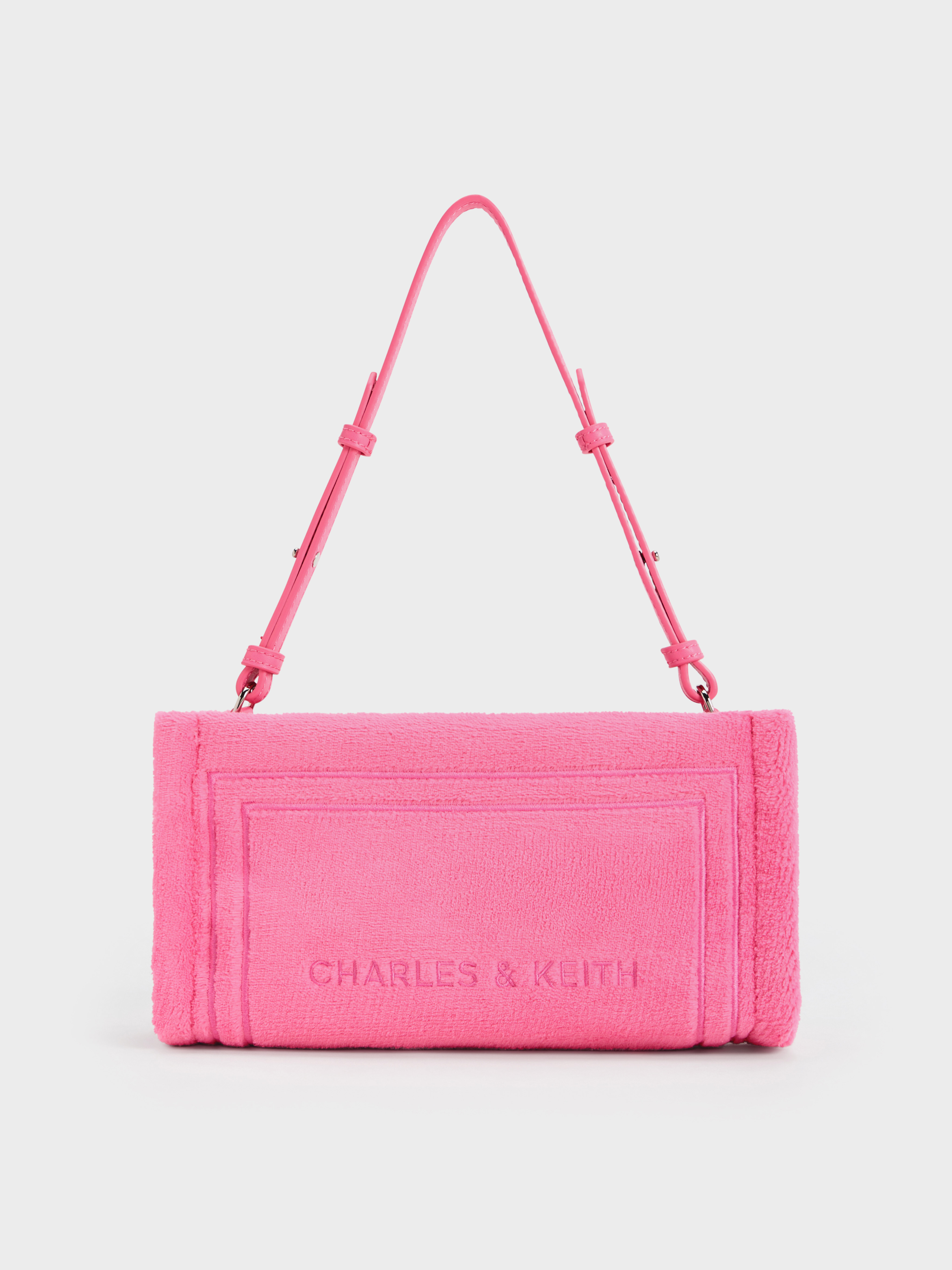 Loey Textured Shoulder Bag
 - Pink | Charles & Keith CA