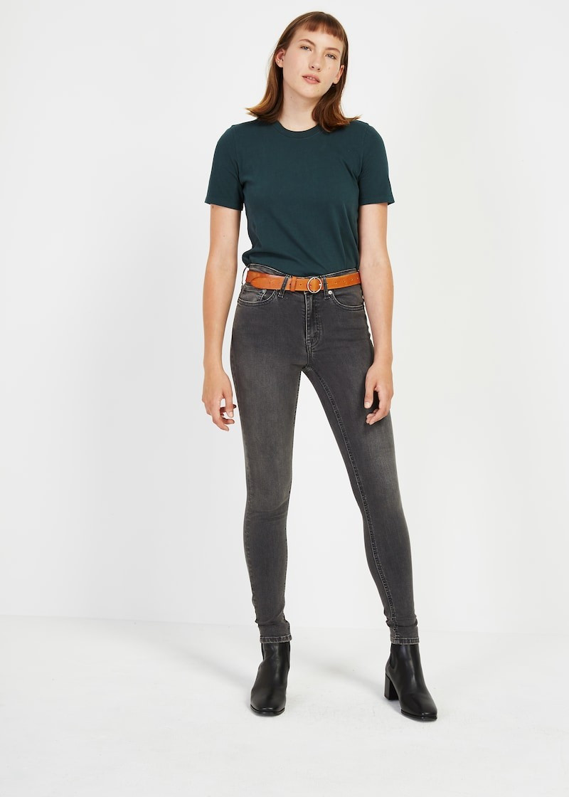The Debbie High-Waisted Skinny Jean in Washed Black | Frank + Oak
