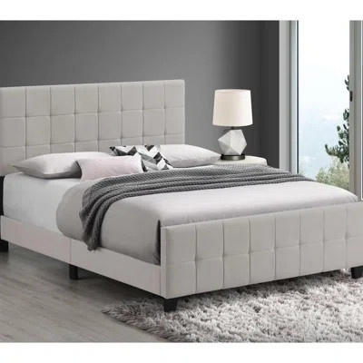 Beige Queen Bed, Stable Base And Elegant Appearance Panel Modern Design With Breathable Materials | Wayfair North America