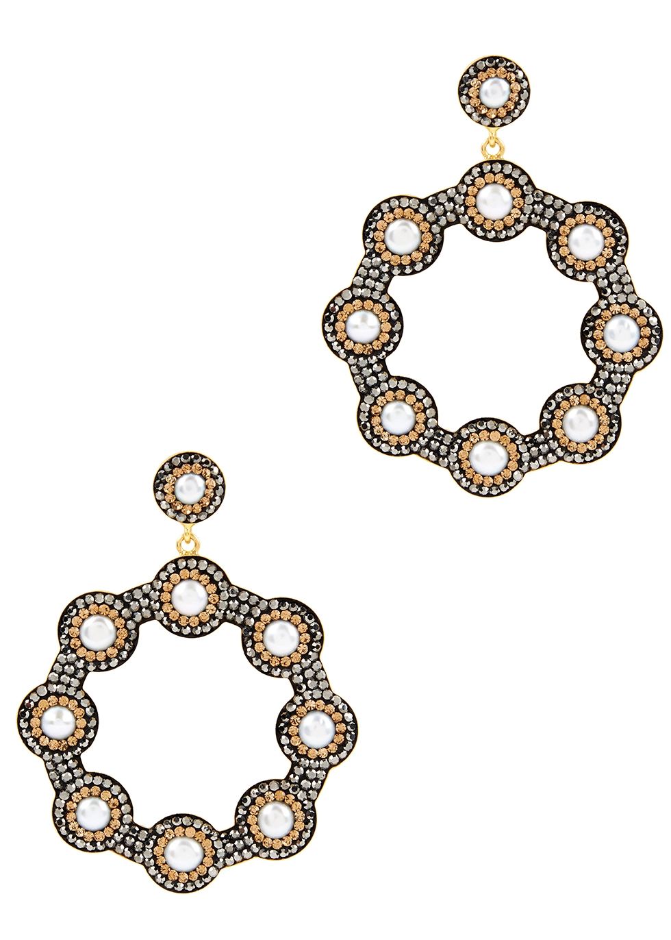 Baroque Pearl 18kt gold-plated hoop earrings | Harvey Nichols (Global)