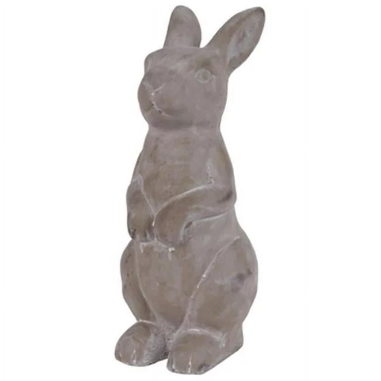 Cement Sitting Upright Rabbit Figurine with Hands in Front, Gray | Walmart (US)