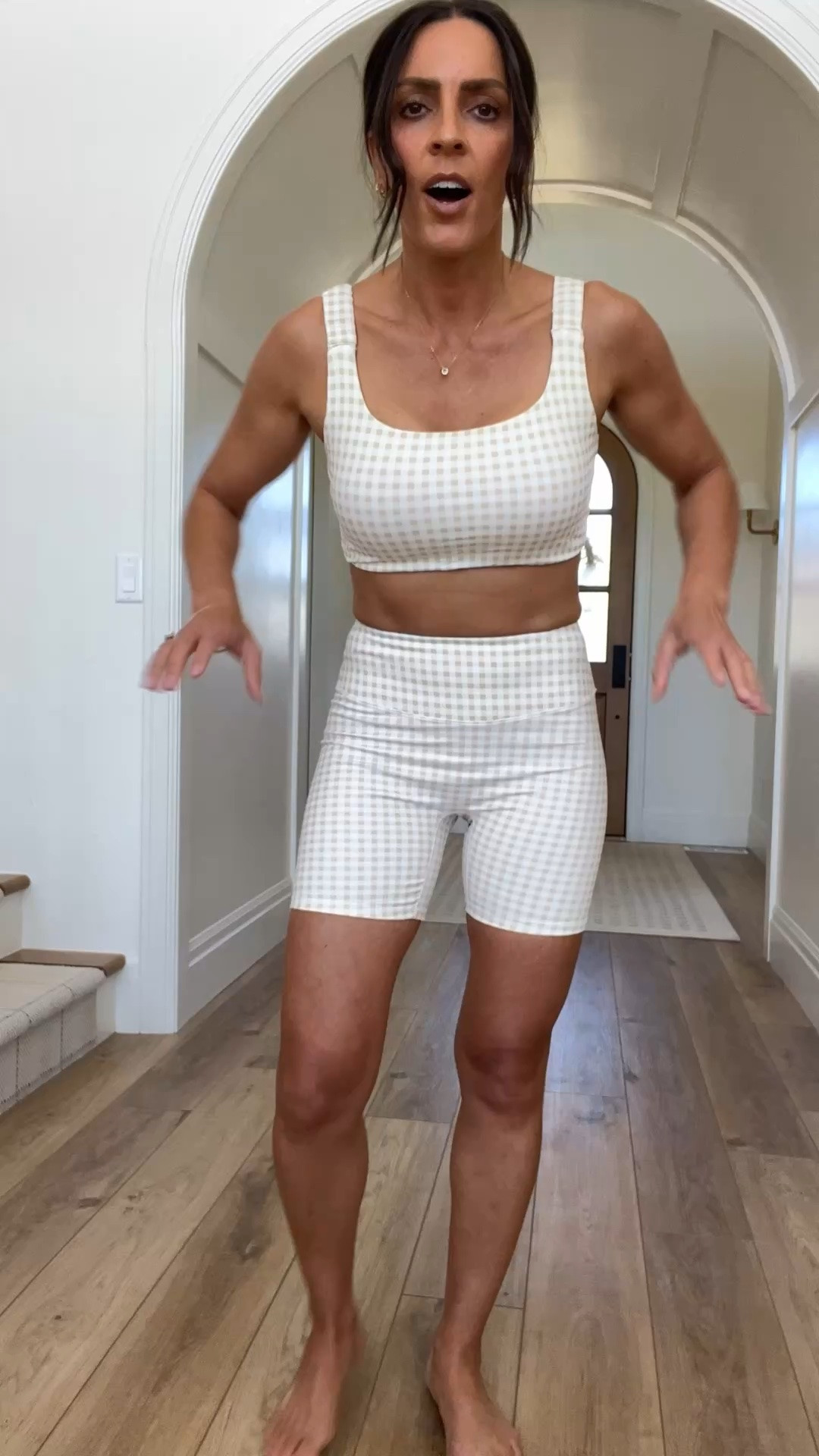 Ok this gingham set is SO good!  It’s very comfortable and beyond cute. Comes in 8 different colors and is sold as a set! I’m in a small!

#LTKActive #LTKOver40 #LTKootd