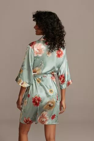Painterly Floral Satin Robe | Davids Bridal