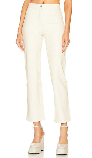 Junior Vegan Leather Pant in Creme | Revolve Clothing (Global)