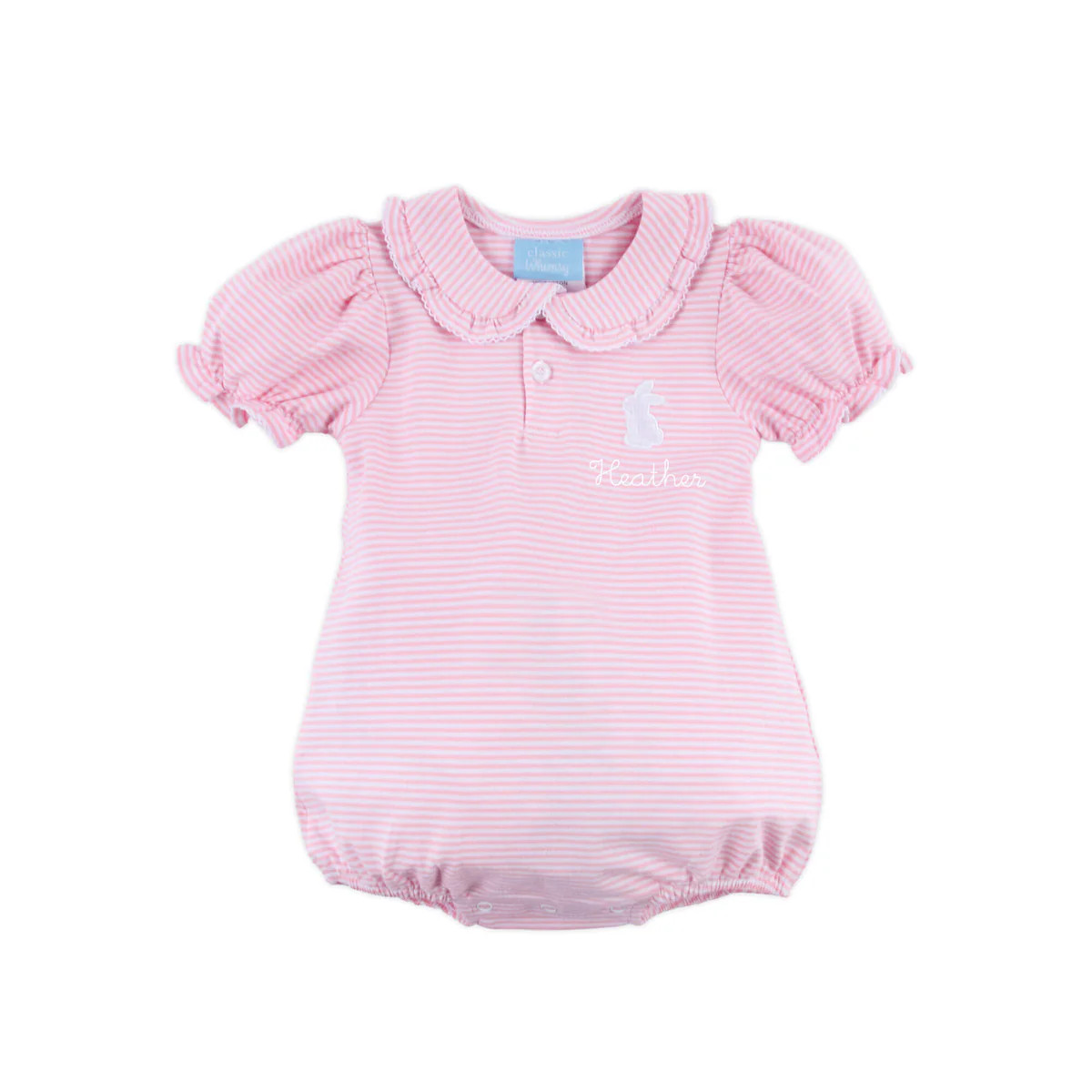 Bunny Pink Stripe Ruth Bubble | Classic Whimsy