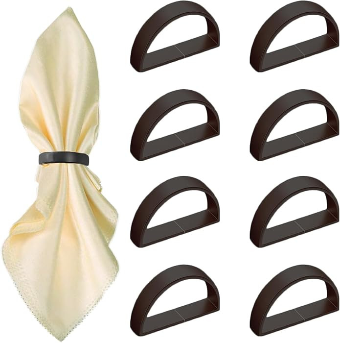 8 Pcs Black Napkin Rings - Metal Napkin Ring,Stainless Steel Napkin Rings for Table Settings Wedd... | Amazon (US)