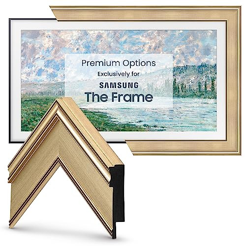 Frame My TV Deco TV Frames - Champagne (Formerly Warm Silver) Smart Frame Compatible ONLY with Samsung The Frame TV (50", Fits 2021-2024 Frame TV) | Amazon (US)