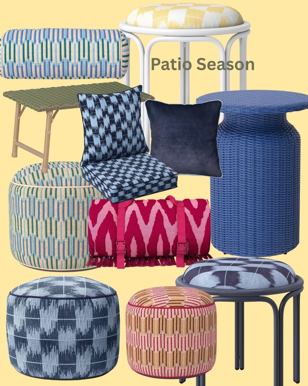 Had a return at Target 🎯 yesterday so checked out the outdoor section ☀️ 

Lots of goodies! That wavy strip and checked pattern 🙌🏻

Outdoor pillows | outdoor poof | pattern happy 

#LTKHome #LTKSeasonal #LTKdayinmylife