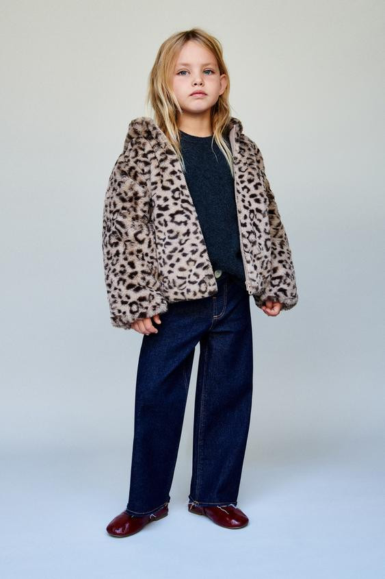 FAUX FUR ANIMAL PRINT JACKET | Zara US
