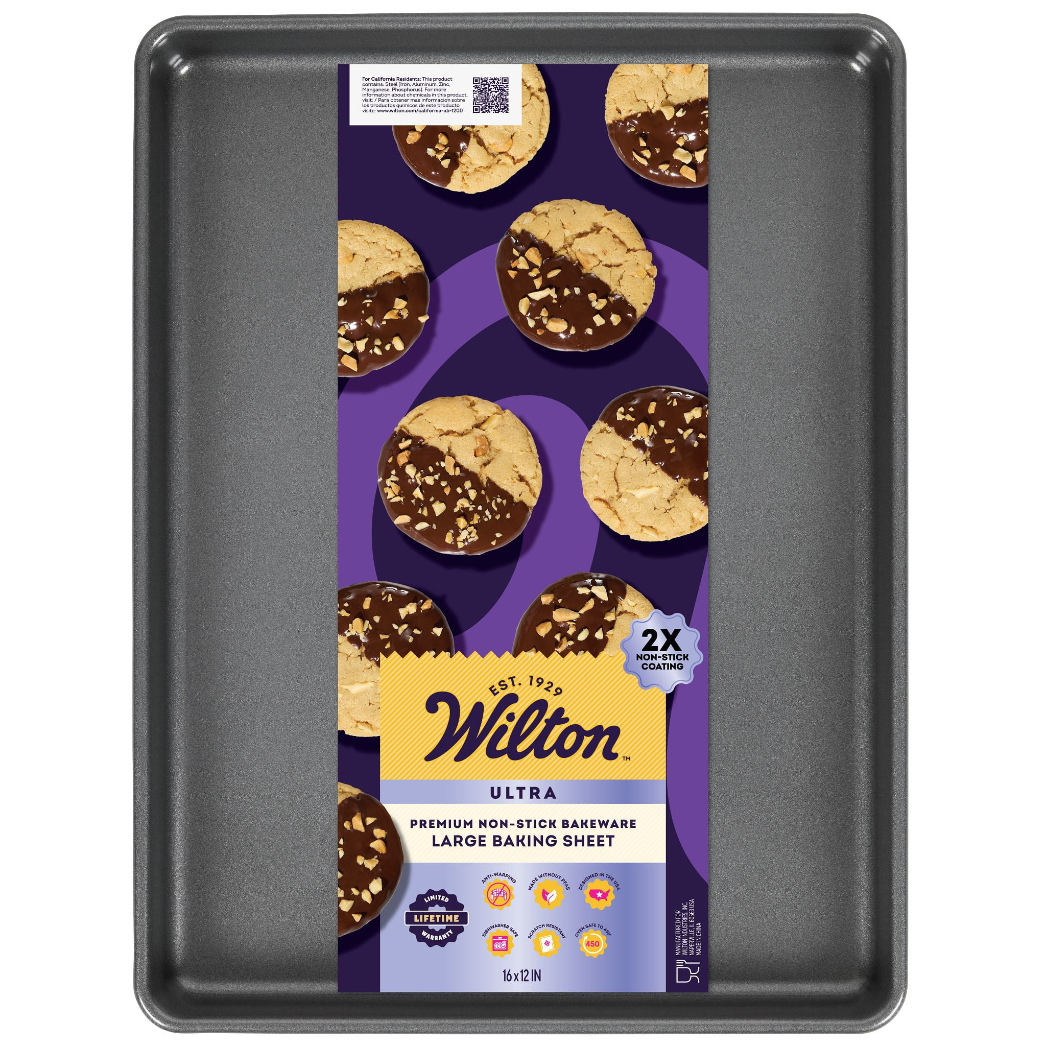 Wilton Ultra 16" x 12" Steel Non-Stick Large Cookie Sheet Rectangular | Walmart (US)