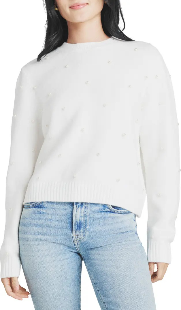 Splendid Faux Pearl Crewneck Sweater | Nordstrom | Nordstrom