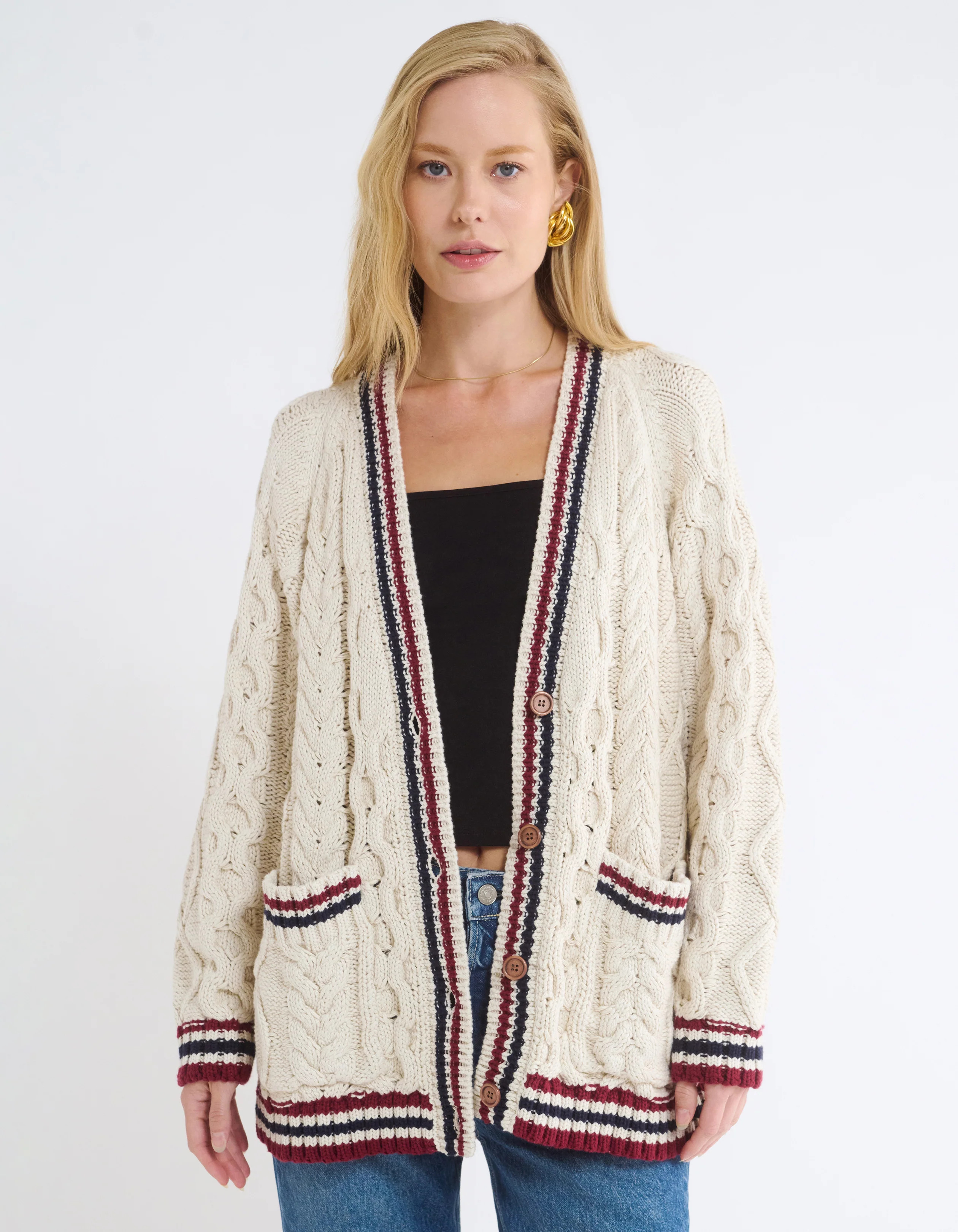 Alumni Cardigan | Cream | Rumored