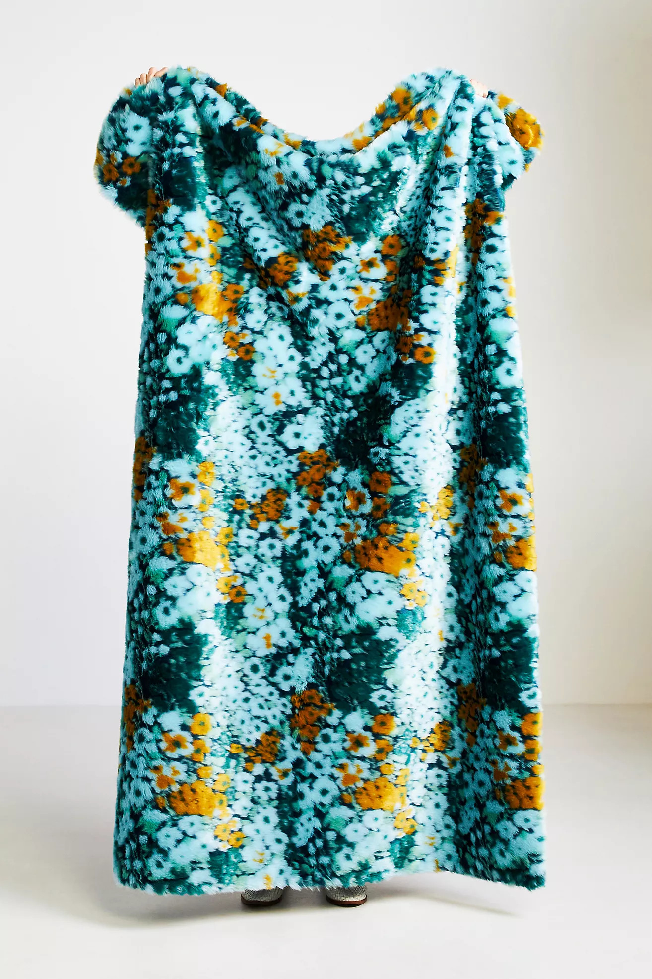 Floral Faux Fur Throw | Anthropologie (US)