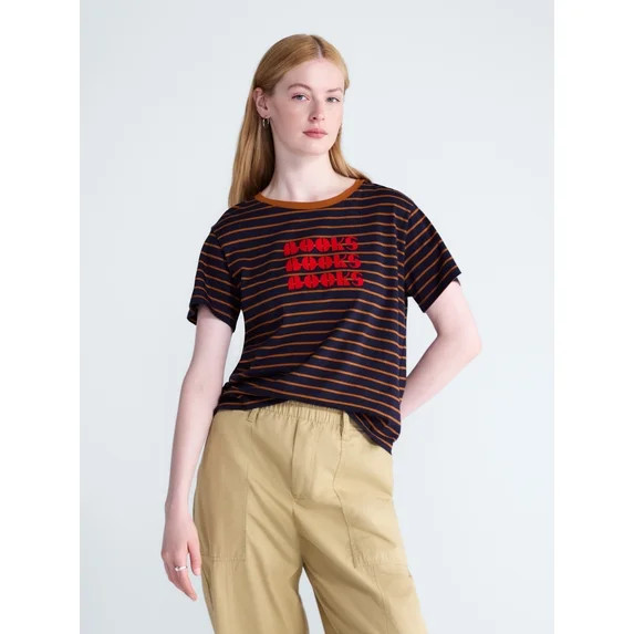 Free Assembly Women's and Women's Plus Cotton Cropped Boxy Tee with Short Sleeves, Sizes XS-4X | Walmart (US)