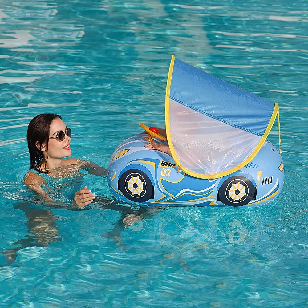 Free Swimming Baby Inflatable Swim Float Seat Boat Pool Swim Ring for Toddler | Amazon (US)