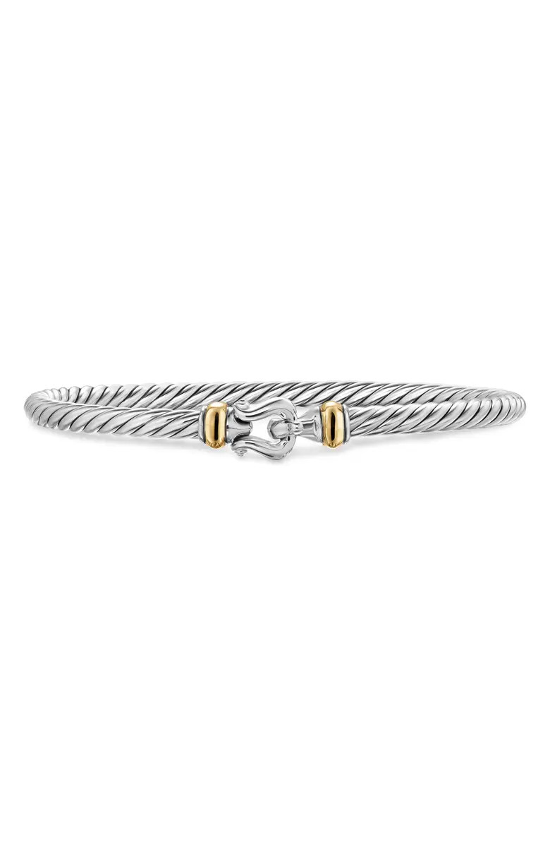 Cable Flex Buckle Bracelet in Sterling Silver with 14K Yellow Gold | Nordstrom