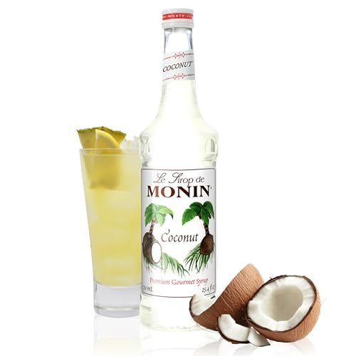 Monin - Coconut Syrup, Creamy Tropical Flavored Syrup, Coffee Syrup, Natural Flavor Drink Mix, Simple Syrup for Coffee, Lemonade, Cocktails, & More, Gluten-Free, Non-GMO, Clean Label (750 ml) | Amazon (US)