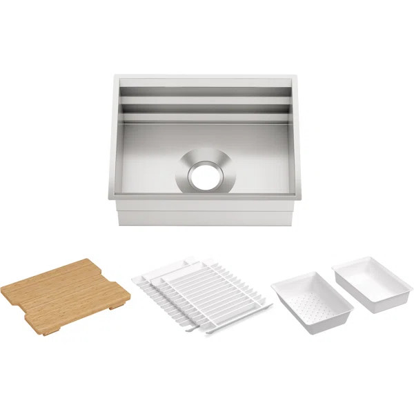 23650-NA Prolific 23 in x 17-3/4 in x 10 in Under-Mount Single-Bowl Kitchen Sink with Accessories | Wayfair North America