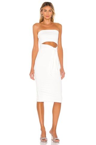 Sheyla Tube Midi Dress in White | Revolve Clothing (Global)