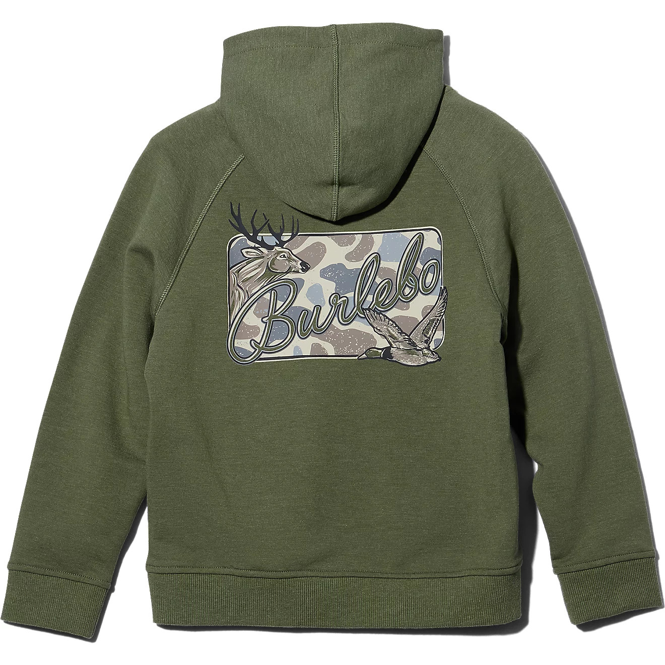 BURLEBO Boys' Deer Camo Patch Logo Fleece Hoodie | Academy Sports + Outdoors