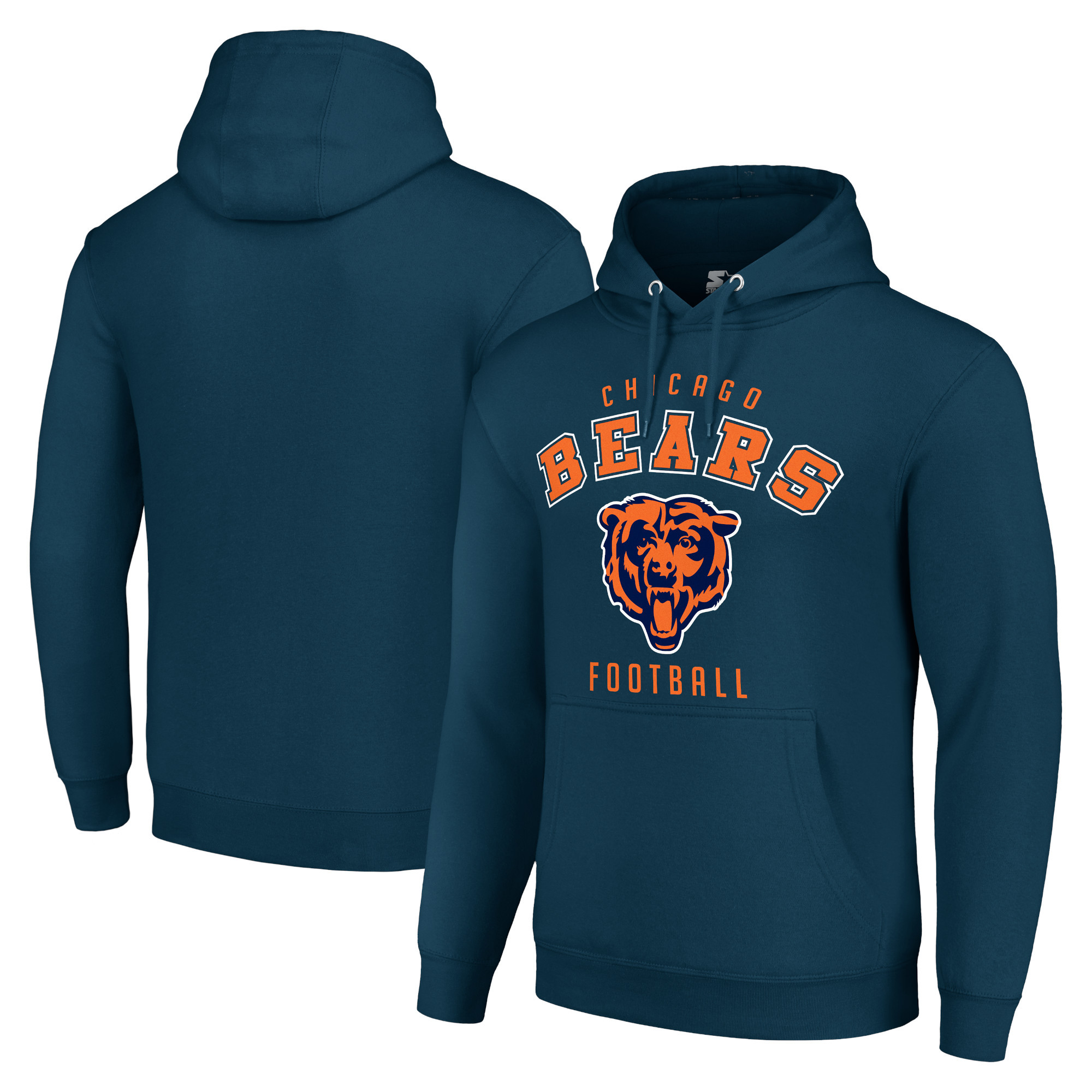 Unisex Starter Navy Chicago Bears Logo Pullover Hoodie | Fanatics