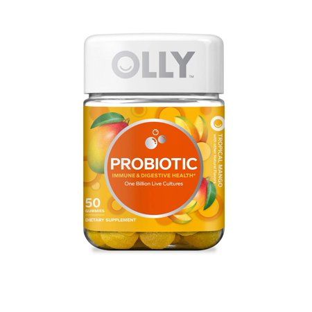 OLLY Probiotic Gummy, 25 Day Supply (50 Gummies), Tropical Mango, Probiotics, Live Cultures, Chewabl | Walmart (US)