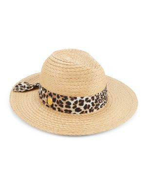 Vince Camuto Animal Print Trim Panama Hat on SALE | Saks OFF 5TH | Saks Fifth Avenue OFF 5TH