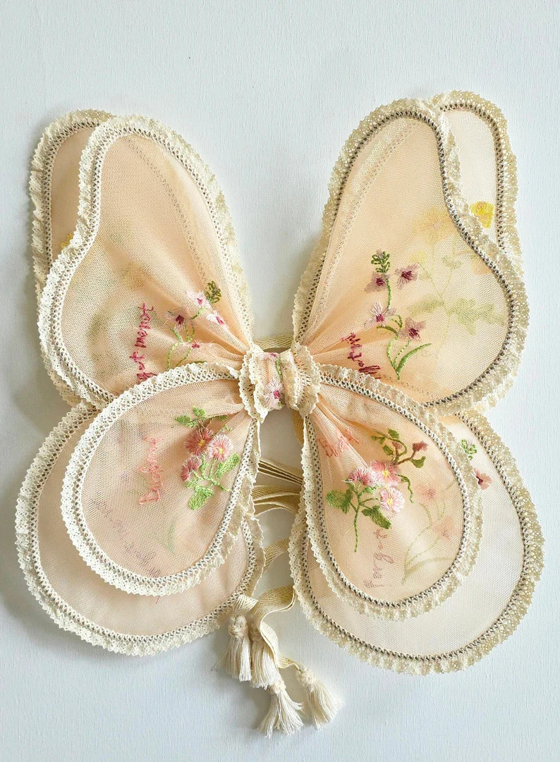 beige wings, wings, flower fairy wings, butterfly costume for kids, costume wings, birthday butte... | Etsy (Global)
