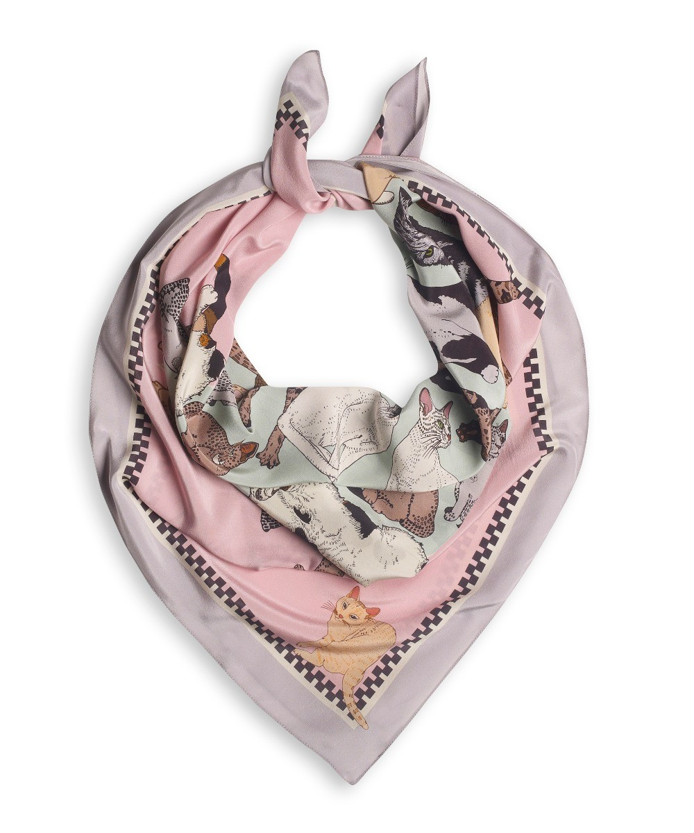 Silken Favours Precious Kittens Silk Square Scarf | Fortnum & Mason