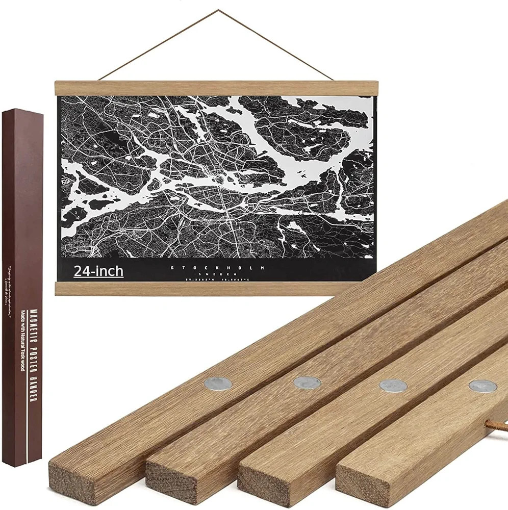 DACRI HOME 24” Sturdy Magnetic Poster Hanger Frame - 24x18 24x36 24x30 Solid Teak Wood Poster F... | Amazon (US)
