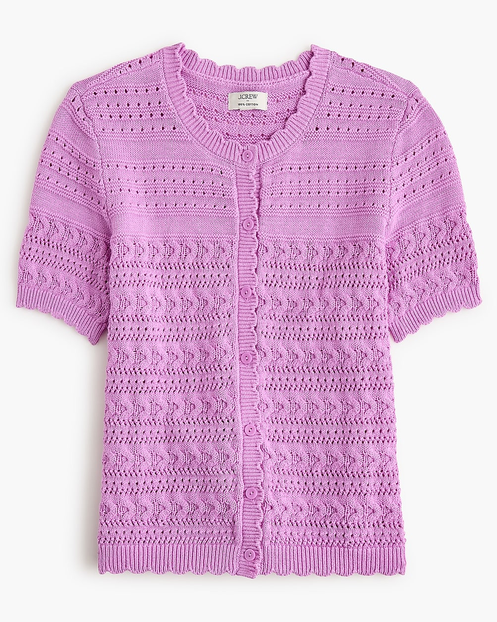 Short-sleeve pointelle cardigan sweater | J.Crew Factory