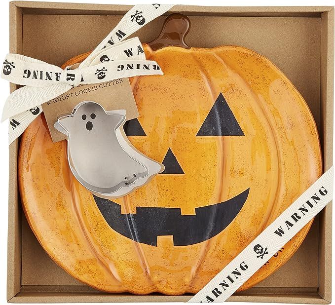Mud Pie Halloween Cookie Plate and Cookie Cutter Set, Pumpkin, pumpkin 10" x 10 1/2" | cutter app... | Amazon (US)