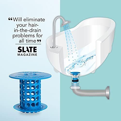 TubShroom Revolutionary Tub Drain Protector Hair Catcher/Strainer/Snare, Blue | Amazon (US)