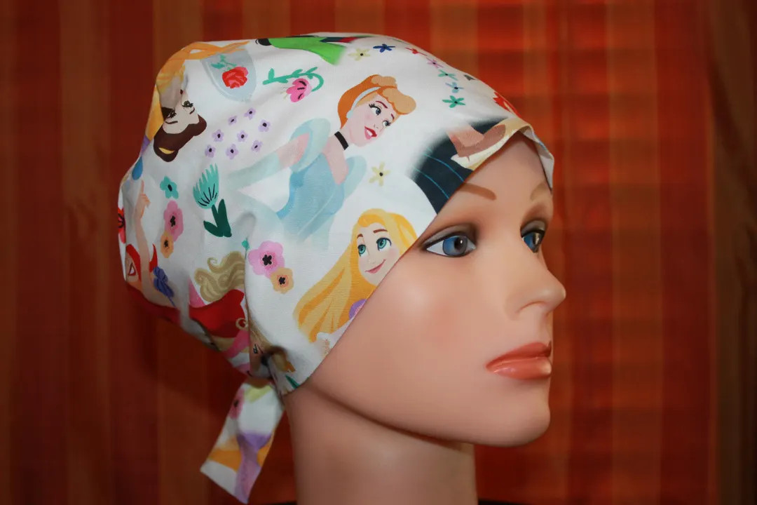 Disney Princesses Scrub Hat, Women's Tie Back, Cotton Anesthesia Cap | Etsy (US)
