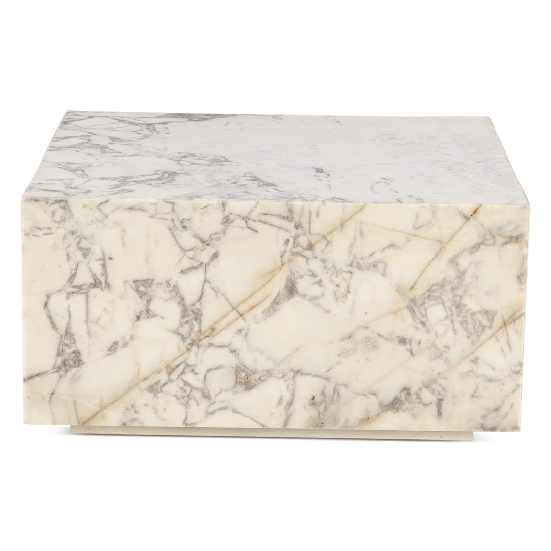 Giza 32" Drum Coffee Table in Alabaster Marble | Perigold
