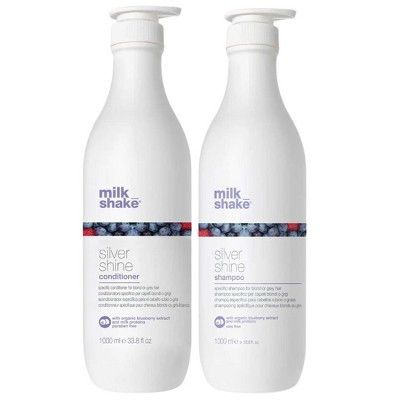 milk_shake Silver Shine Shampoo (33 oz) + Silver Shine Conditioner (33 oz) - DUO Kit for Blond or Grey Hair with Organic Blueberry Extract | Target