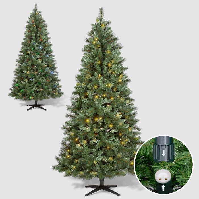 Philips 7ft Pre-lit Artificial Christmas Tree Douglas Fir AutoConnect Bi-color LED Lights | Target