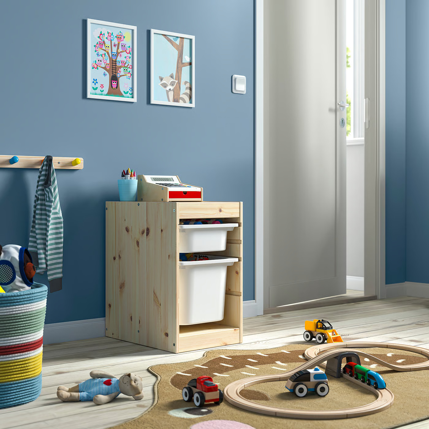 IKEA TROFAST storage combination with boxes, light white stained pine/white, 12 5/8x17 3/8x20 1/2 | IKEA US