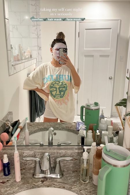 Self care night in 🫧 
+ hair mask: Briogeo pre wash scalp mask and Colleen Rothschild quenching mask on my mids to ends 
+ face mask: tatcha hydrating sheet mask 
+ AE tee: large 
+ Hanes boxer briefs: small 

#LTKfindsunder100 #LTKbeauty #LTKfindsunder50