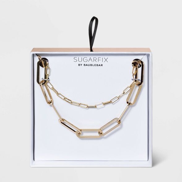 SUGARFIX by BaubleBar Layered Link Chain Necklace Set 2pc - Gold | Target