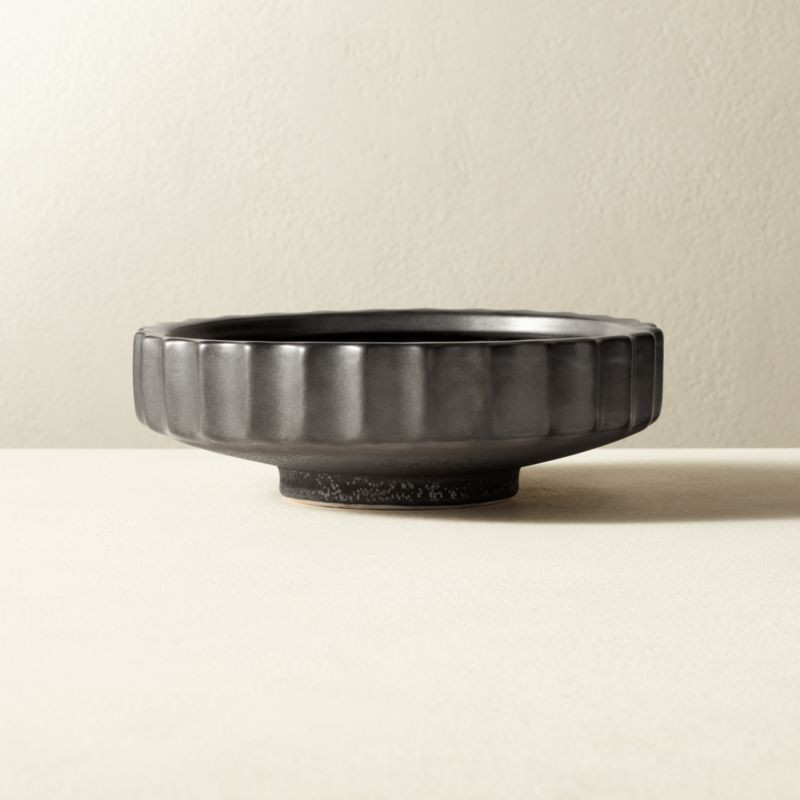 Crosby Low Black Modern Outdoor Planter/Bowl + Reviews | CB2 | CB2